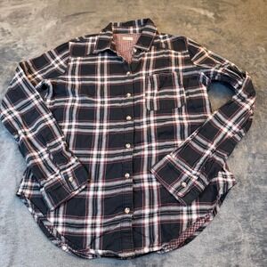 Hollister Plaid Flannel Shirt Women's Size Small Button Down Long Sleeve